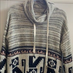 Forever 21 Tribal Cowl Neck sweater